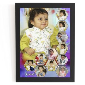 photo Frame for 1 to 12 Months Baby Girl Boy Birthday First Year Gift – Customised with Your Photos