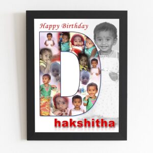 Personalized Alphabet Photo Frames for Birthday Gift, D-Letter (Customize with Any Letter or Number) – 12×18 inch